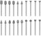 20 PCS Fraise Carbure, Jeu de Fraises Dures Rotatives, Fraises Rotatives Compatible avec Dremel, Outil Rotatif avec Tige de 1/8’ pour la Gravure, Polissage des Métaux, Perçage