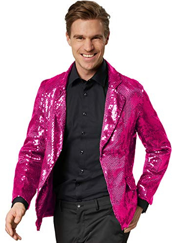 dressforfun Glitzer Pailletten Blazer, Sakko, Kostüm Herren, Faschingskostüme Männer, Karneval, Kostüme für Erwachsene, 80er Jahre Outfit, Discokugel, Gruppenkostüm Erwachsene
