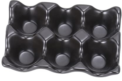 Tofficu 6griglie Portauova in Ceramica Contenitore Portauova Antiscivolo per Frigorifero Vassoio per Uova da Cucina