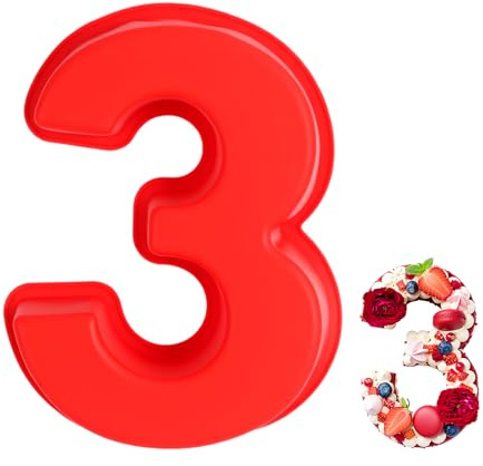 QMLING Moule à gâteau en silicone avec chiffres de 0 à 9, 25,4 cm, pour anniversaire, fête, anniversaire (3)
