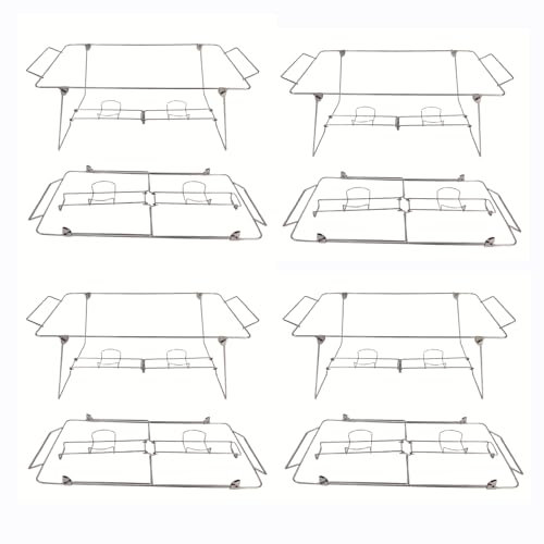 MBOGIZDN Silver,8 Pack Foldable Chafing Stand, Parties, Wedding, & Birthday Party Catering for Dish Serving Trays, Food Warmer Catering Supplies