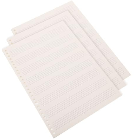 3 Stück-pack Notenhefte mit 60 Blatt Je Heft, Loseblattsicher | Papier, Abtrennbares Design, für Notenschreibübungen, Kompakt und Leicht