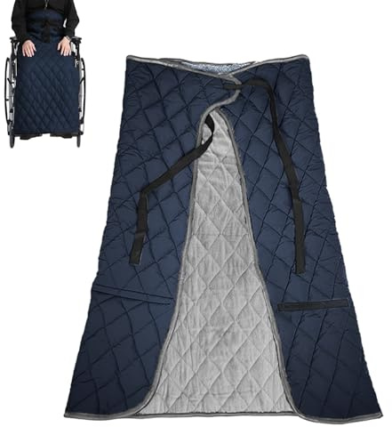 Rollstuhl Decke, Verdickte Winter Decke für Rollstuhl, Rollstuhldecke Wärme, Beindecke, Rollstuhlfahrer Kniedecke, Schlupfsack für Rollstuhlfahre, Universelle Passform für Rollstühle (Blau)