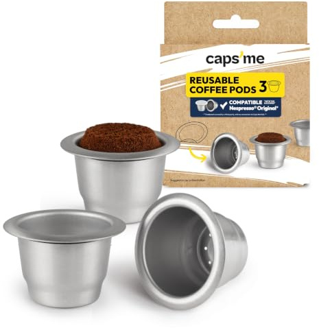 CAPSME 3 Capsules Inox Réutilisables Compatibles Machines Nespresso Original