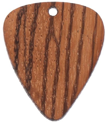 Alasum Holzanhänger als Einzigartiger Gitarrenplektrum Halter in Gitarrenform aus Braunem Holz mit Ergonomischem Design und Passgenau für Gitarrenfinger
