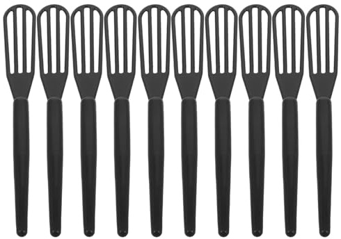 Ipetboom Mélangeur à Cheveux en Plastique Noir 10pcs pour Coloration Professionnelle, Fouet Épais pour Crème de Teinture, Résultats Uniformes et Entretien Facile en Salon ou DIY