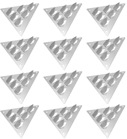 Beaupretty 12pcs Push-on Acoustic Panel Mounting Clips with Triangle Base for Soundproofing Walls and Acoustic Panels, Carbon Steel Soundproof Wall Clips for Studios and Recording Rooms