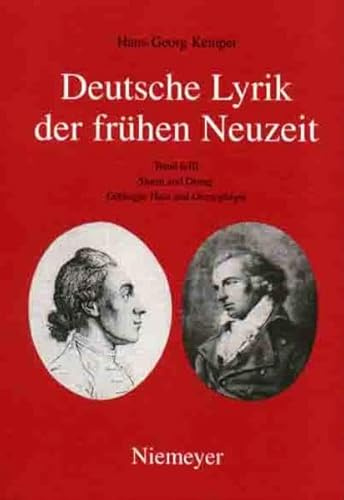 Deutsche Lyrik der frühen Neuzeit / Sturm und Drang: Göttinger Hain und Grenzgänger