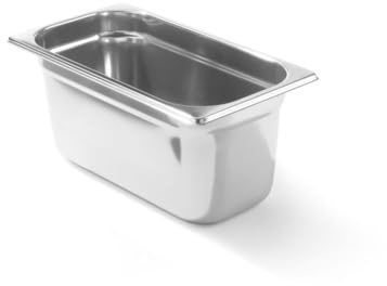 HENDI Contenitore Gastronorm, GN 1/3, resistenza termica -40 °C a 300 °C, compatibile con i forni a convezione, frigoriferi, bagno María, chafing dishes, 5.7L, 325x176x(H)150mm, acciaio inox 18/10