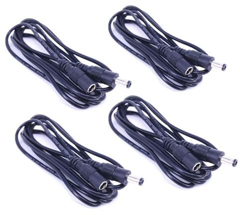 4pcs/Pack schwarz 2m/6.56ft DC Verlängerungskabel Stecker auf Buchse Stecker Verlängerungskabel 2.5mm * 5.5mm Stecker Netzteil, Power Plug Hohlstecker ，Strom verlängerungskabel