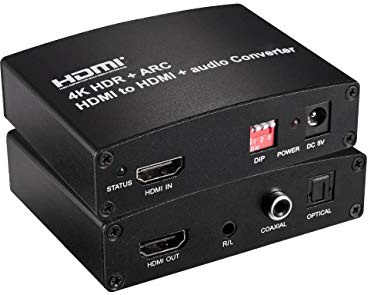 PremiumCord 4K HDMI 2.0A Repeater/Extender mit Audio Extractor, mit Netzteil, Metallgehäuse, Video Auflösung 4K@60Hz UHD 2160p, Full HD 1080p, 3D, HDCP, Farbe schwarz
