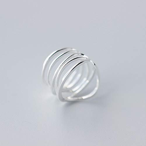 Silberringe Damen 925,S925 Sterling Silber Mehrschichtige Linien Ring Verstellbare Ringe Minimalistischer Offener Ring Silber Daumenring Ewigkeitsring Hochzeitsanhänger Schmuck Geschenke Für Männ