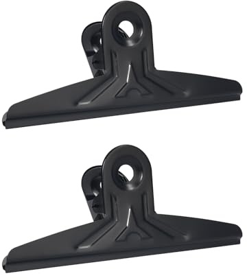 Extra Großer Bull Clip 2 Stück 8.7 Zoll/22cm Klammern,Klammern für Tüten,Extra Große Bulldogge Büroklammern Papierklammern,Verschlussclips Schwarzer Edelstahl Büroklammern