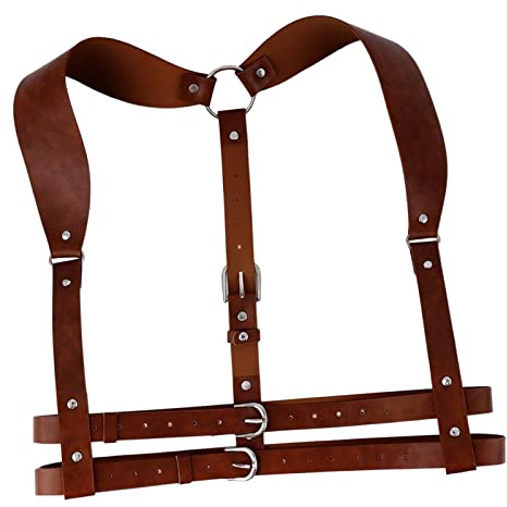 F Fityle Body Waist Belt Steam Women Waistband PU Leather Harness for Party Clothing, Brown