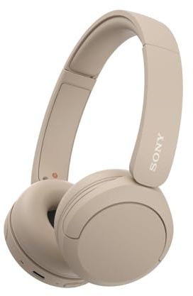 Sony WH-CH520 Wireless Headphones Bluetooth On-Ear Headset with Microphone and up to 50 Hours Battery Life with Quick Charging, Cappuccino