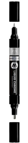Molotow flytande krom dubbel spets markör – spegeleffekt dubbel spets penna – 1,5 och 4 mm spetsstorlek