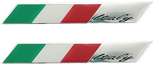Vepoty 2pcs Italien Flaggen Autoaufkleber 3D Abziehbilder Aluminium Körper Aufkleber Auto Motorraddekoraufkleber Auto Styling Accessoires