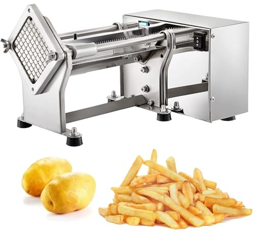 XDLYWUZIQ Coupe-Pommes De Terre Automatique, Machine De Coupe-Pomme De Terre pour Frites, Cuisine Industrielle Automatique Commerciale, Utilisation Au Restaurant, 3 Tailles De Lames