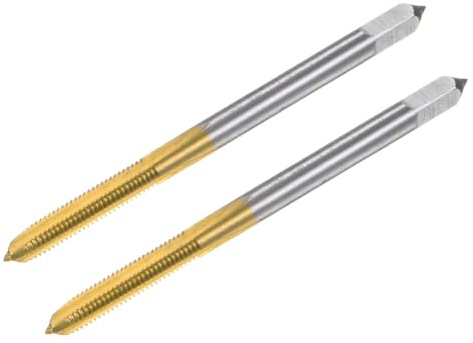 QUARKZMAN Gewindebohrer Metrisch M3 x 0,5, Titanbeschichtetes Kobalt-HSS (High-Speed-Stahl) mit 3 geraden Schneiden, Mini-Mikro-Schraubengewinde-Reparaturwerkzeug, 2 Stück