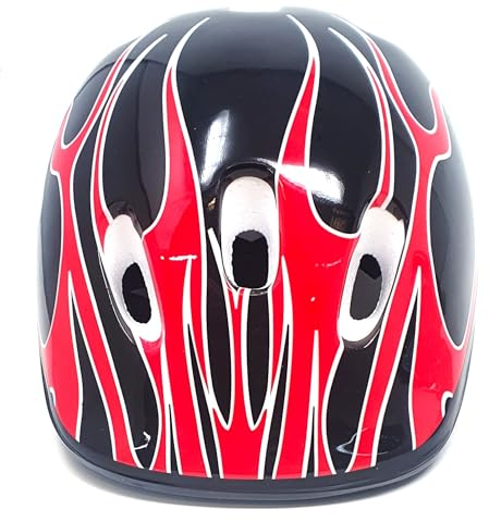 Casco di sicurezza per bambini, bambini, ragazzi, per bicicletta, skateboard, scooter, equitazione, leggero, in schiuma regolabile, traspirante, rosso/blu, 58-61 cm, HTUK (casco da bici per bambini,