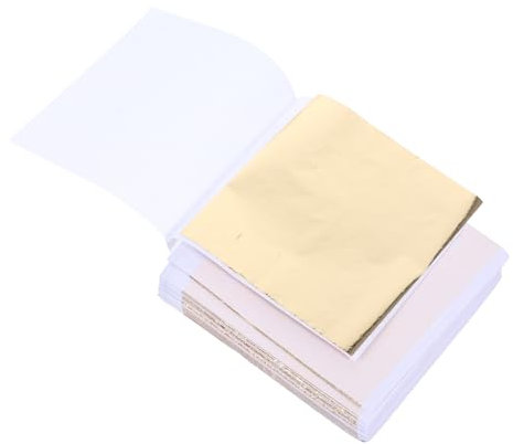 VILLCASE 100stücke Goldfolie Blattgoldfarbe Bastelfolienblätter Goldblätter Imitationsfolien Goldene Papierblätter Zum Vergolden Und Dekorieren Für Bilderrahmen Und Handwerkliche