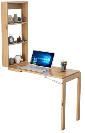 BAYTEWJX Holz Schwebender Schreibtisch Klappbarer Ausziehtisch Wandtisch Klappbar Aus Holz Schwimmender Multifunktions-Esstisch Platz Sparen Schreibtisch Für Arbeitszimmer Und Wohnzimmer.