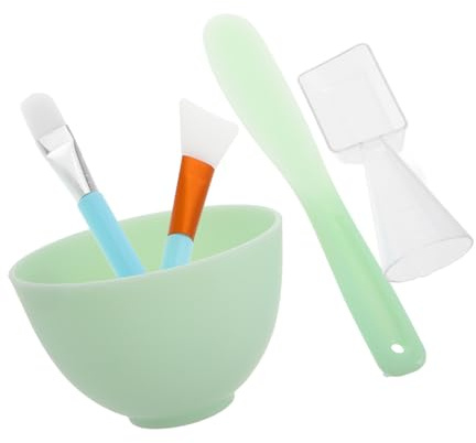 NULYLU Juego De Cuencos Para Mezclar Tazón De Silicona Espátula Cuchara Medidora Herramientas Faciales