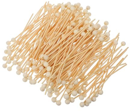 OUNONA 200piezas Palitos De Madera para Piruletas Punta Esférica Palitos De Madera para Dulces Brochetas De para para Fiestas para Postres y Bebidas