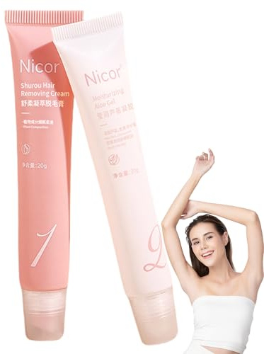 Facial Hair Removal Cream Kit, Intimate/Private Hair Remover, Painless Depilatory Cream Lotion for Face, Legs, Arms, Underarms and Whole Body, Soothing Formula for All Skin Types