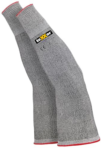 texxor 288 Stück Schnittschutz-Armstulpen 2613, CUT C, grau-schwarz, 8/M, Karton, Unterarmschutz, Schnittschutz-Armstulpen
