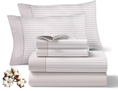 Viuda de Tolra - Juego Sábanas Primavera/Verano | 100% Algodón 144 Hilos | Incluye Sábana Encimera, Bajera Ajustable y Funda Almohada | Modelo Esperanza (Maquillaje, Cama 160cm (2 Fundas Almohada))