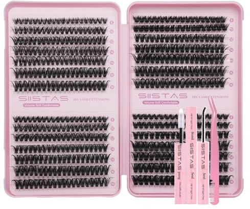 Individual Eyelashes Wispy Lash Clusters Kit D Curl Individual Eyelashes Natural Lash Clusters 546pcs DIY Lash Extensions with Cluster Lashes Glue Bond and Seal&Tweezers for Beginners(50+60+80+100D)