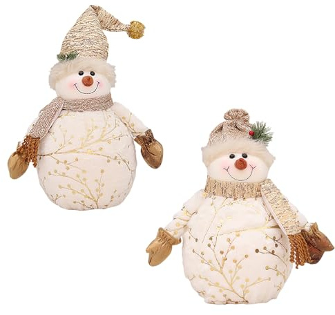 Whltzf Temporada Vacaciones Elegante Figuras Muñecas Nieve con Regalos Accesorios Adornos En Hogar para Fiesta Fiesta Decoración del Festival