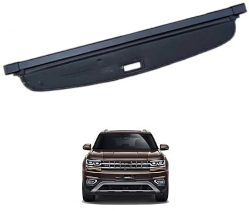 LZWLZW Kofferraum-Abdeckung für Volkswagen Golf 6 Alltrack Wagon 2013-2019, Gepäckraumabdeckung Rollo Hintere Kofferraum Hutablage Auto Zubehör,Leather Material