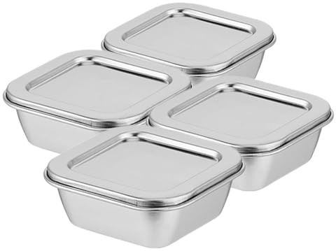 Boîtes de Conservation Inox 4 Pièces 300ml pour Échantillons Argenté | Boite de Conservation Inox, Conteneurs Échantillons, pour École et Institut de Recherche
