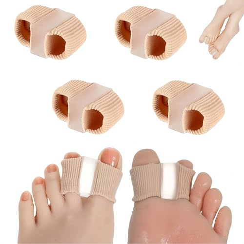 Chiclify Toe Spacers, Elastic Toes Separators, Comfortable Pain Relief & Alignment, Toe Spreader, Elastic Material Fits Snugly Around Toes for Man and Woman (4 PCS)