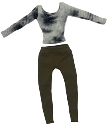YEJBBUC 2 piezas 1:6 mujer top y pantalones para 12 pulgadas figuras de acción femeninas modelo muñeca manga larga