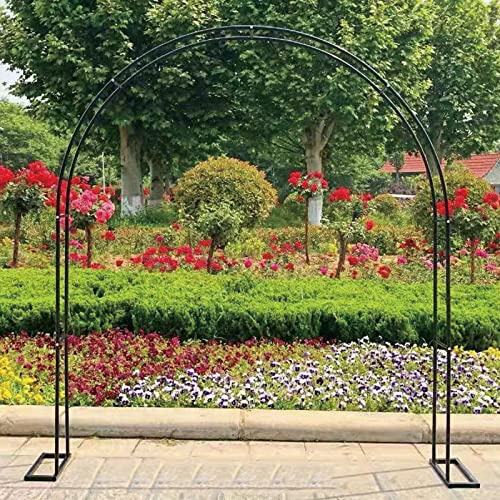Arche de jardin extra large en métal treillis pour jardin et terrasse résistant aux intempéries avec base parfaite pour tonnelle de mariage et portail décoratif pour l'aménagement paysager