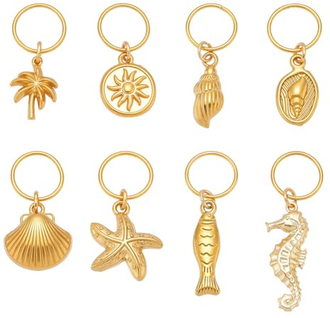 NBEADS 8 Pcs Breloque Bikini pour Femme, 28-41mm breloques de Plage en Acier Inoxydable 304 Pendentifs de Vie Marine pour Maillots de Bain Fête D'Été Plage Cadeau Fabrication de Bijoux