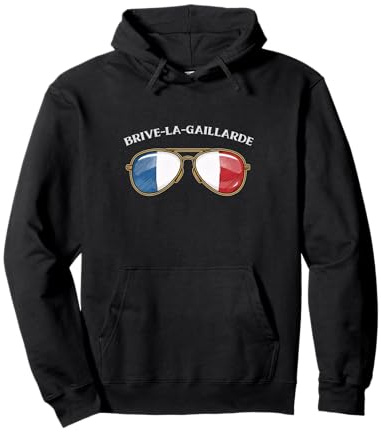 Brive-la-Gaillarde France Vintage Flag Sunglasses Sweat à Capuche