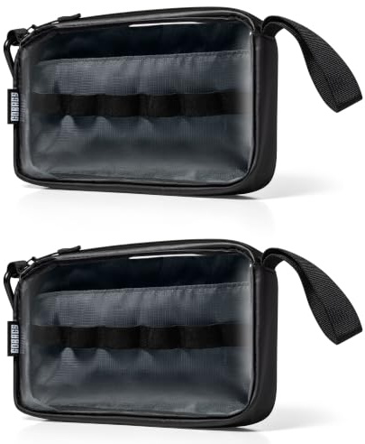 GOBAGS NEO Production Zipper Bags - Electronics & Camera Accessories Bag - Cable organizer, Gear Accessory Pouch, Travel Camera Essentials (Small, Black, 2 pack)