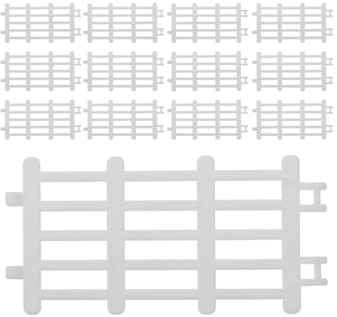 Abaodam 20pcs Miniature Plastic Farm Fences Set Small White Picket Fence for Dollhouse and Garden Decor for Landscape Adornment and Outdoor Craft Displays