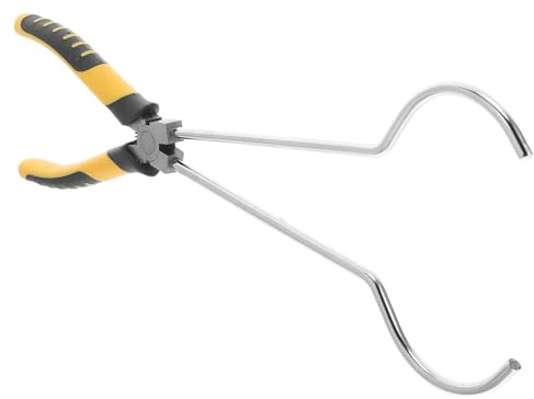 jojofuny Crucible Tongs for Jewelry Making, Precision Bent Nose Smelting Pliers, Long Nose Crucible Pincers for Metal Refining and Gold Melting Tools