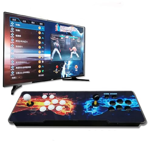 Consola arcade retro 10888 con panel de luz RGB, joystick de 8 vías y 16 botones, sistema de juegos en casa 720P HD para entretenimiento familiar