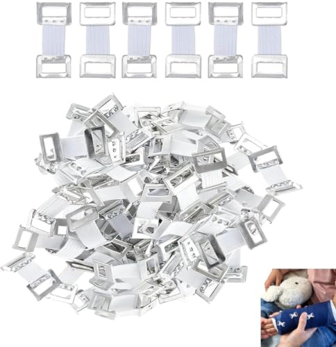50 Pièces Clips pour Bandage Élastique en Métal Boucle en Aluminium Fixation Ajustable pour Pansement Compression Attelle Cheville