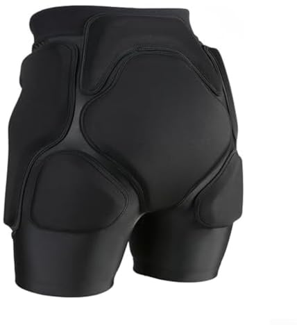 Hüftprotektor-Shorts mit EVA-Polsterung für Skifahren und Skaten, stoßdämpfende Crash-Pads für Steißbeinsicherheit, Unisex, Schwarz, Größe M (L)