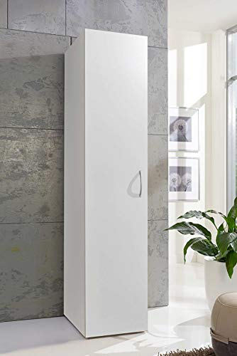 lifestyle4living | Vielseitiger Mehrzweckschrank | Weiß | 40 cm Tiefe | Verschieden Breiten verfügbar | 6 Regalböden | Wechselbarer Türanschlag
