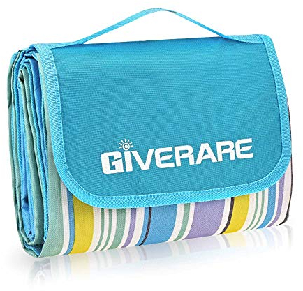 GIVERARE Coperta da spiaggia da picnic, XL Sandfree impermeabile, coperta da campeggio per esterni, ad asciugatura rapida, tappetino da picnic portatile extra large per viaggi, escursioni, festival