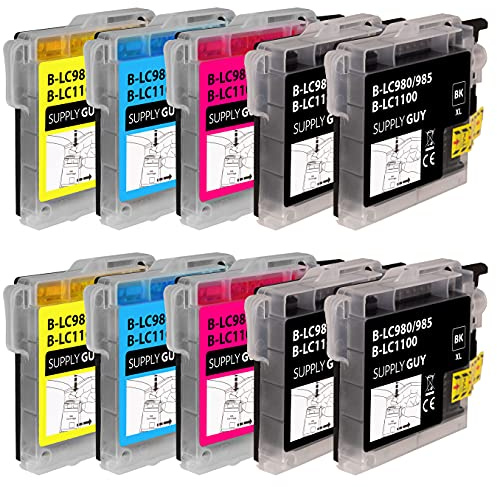 Supply Guy 10 Druckerpatronen kompatibel mit Brother LC-985 für DCP-J125 DCP-J140w DCP-J315w DCP-J515w MFC-J220 MFC-J265w MFC-J410 MFC-J410 Series MFC-J415w