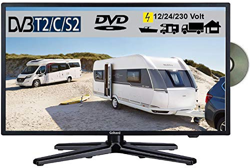 Gelhard GTV2282PBT FullHD 22 Zoll / 55cm DVD und Bluetooth DVB-S2/C/T2 (Kabel/Satellit/Terrestrisch) für 12 Volt / 24 Volt / 230Volt HDMI für Wohnmobile/LKW/Boot & Zuhause